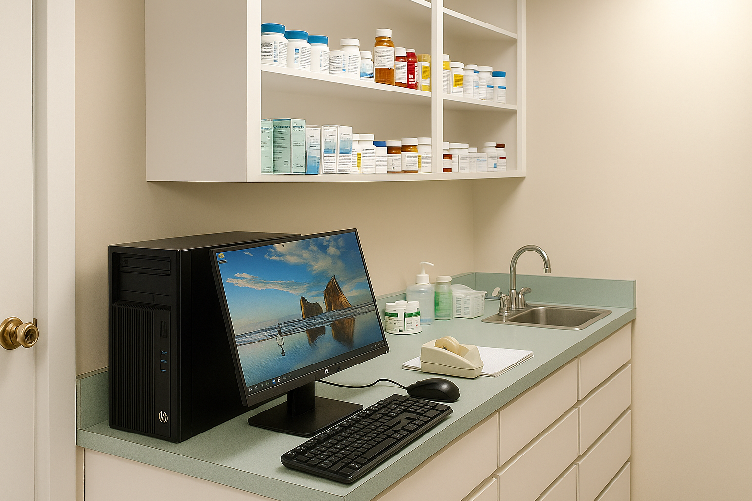 Veterinary Staff with Fast Computers